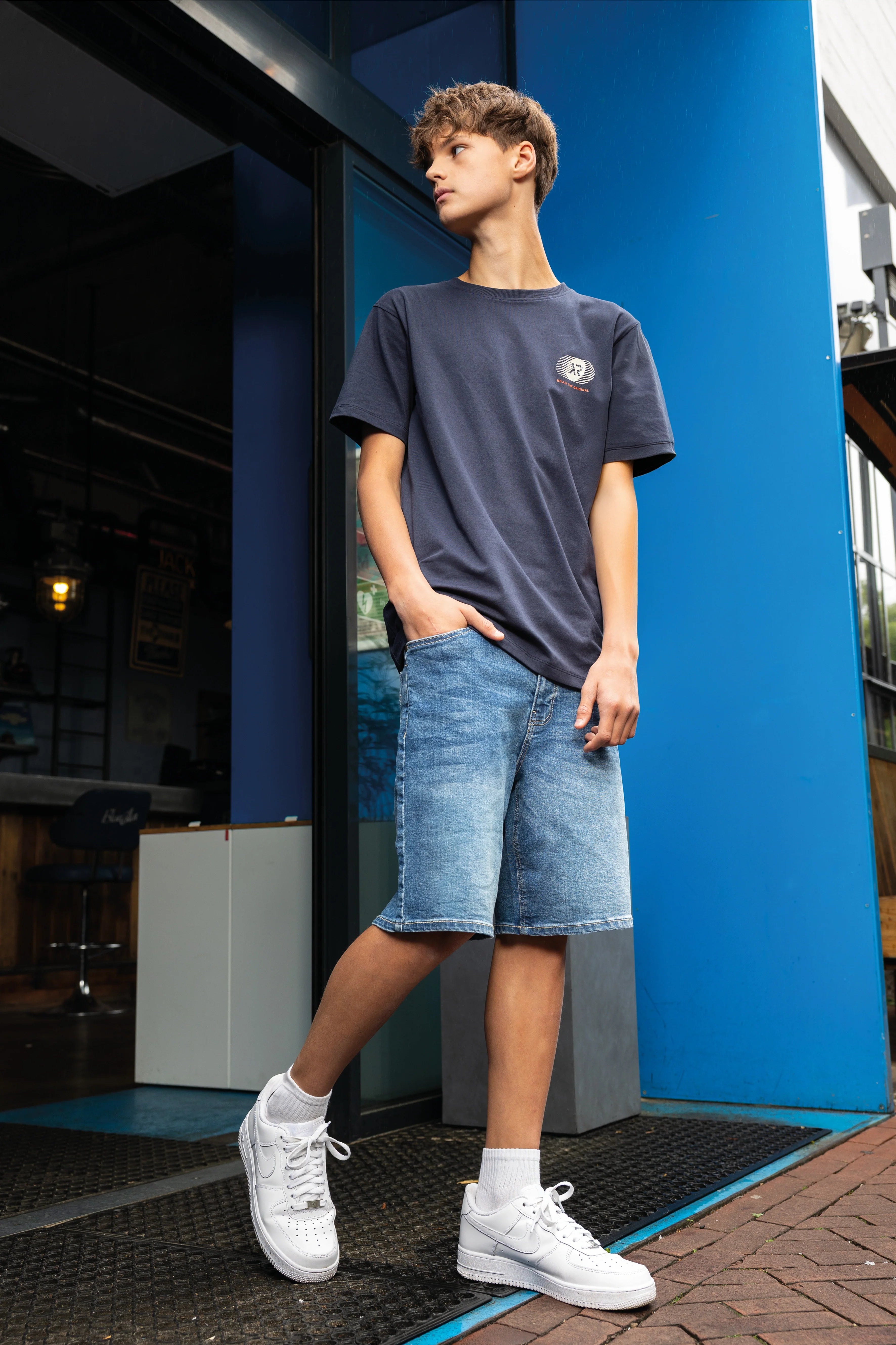 Jongens T-Shirt XR Backprint van Rellix in de kleur Navy in maat 188.