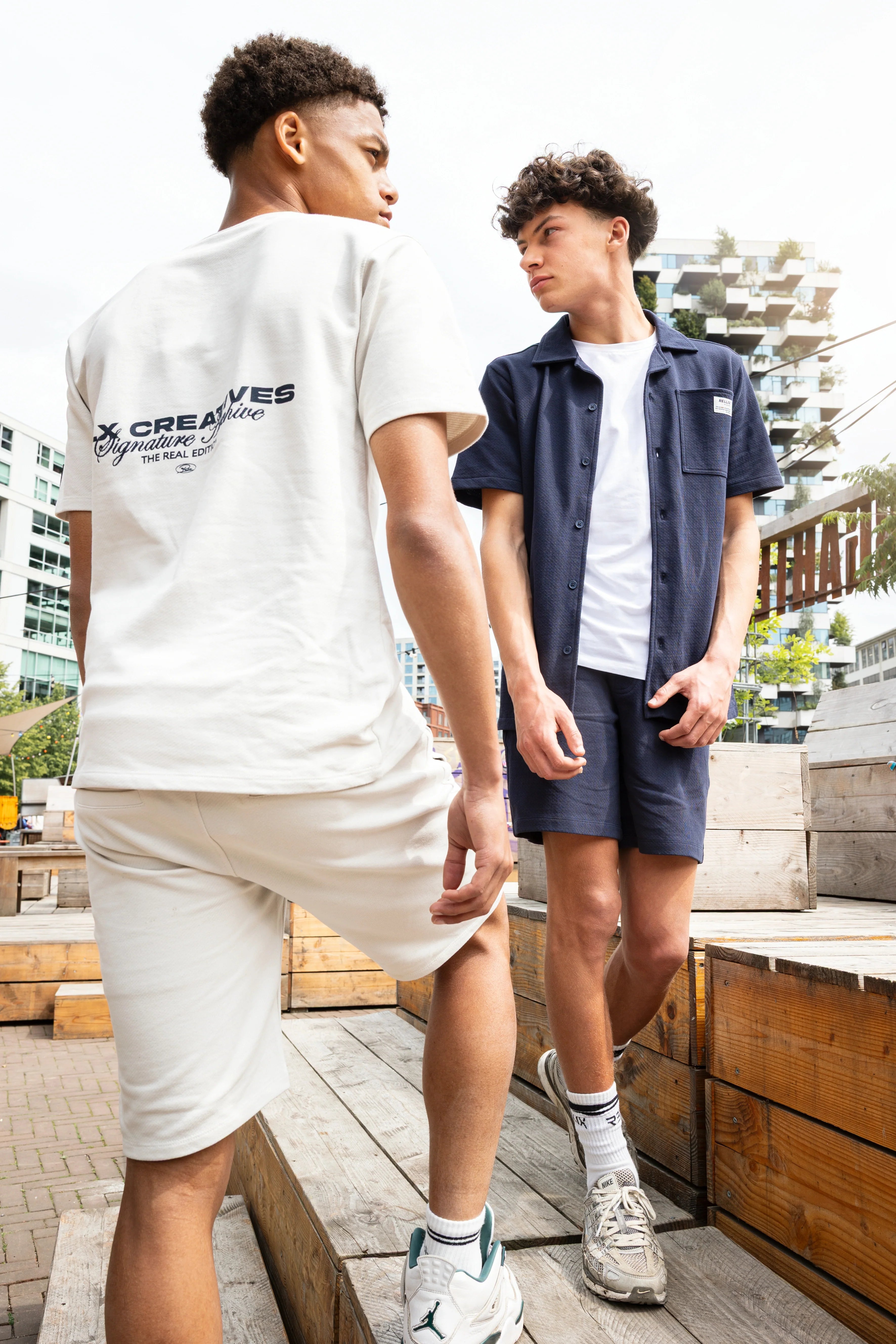 Jongens Jog Short Rellix Twill van Rellix in de kleur Navy in maat 188.