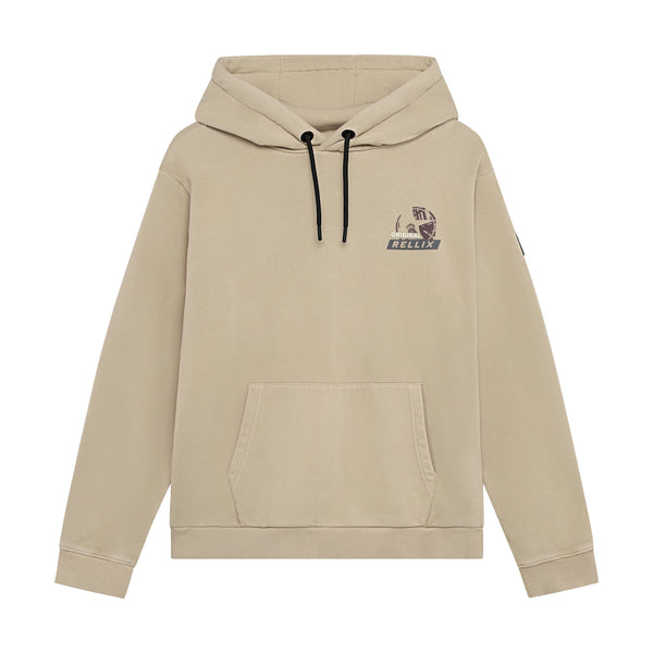 Jongens Hoodie Backprint Washed Brush van Rellix in de kleur Sand Sunset in maat 188.