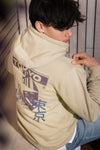 Jongens Hoodie Backprint Washed Brush van Rellix in de kleur Sand Sunset in maat 188.