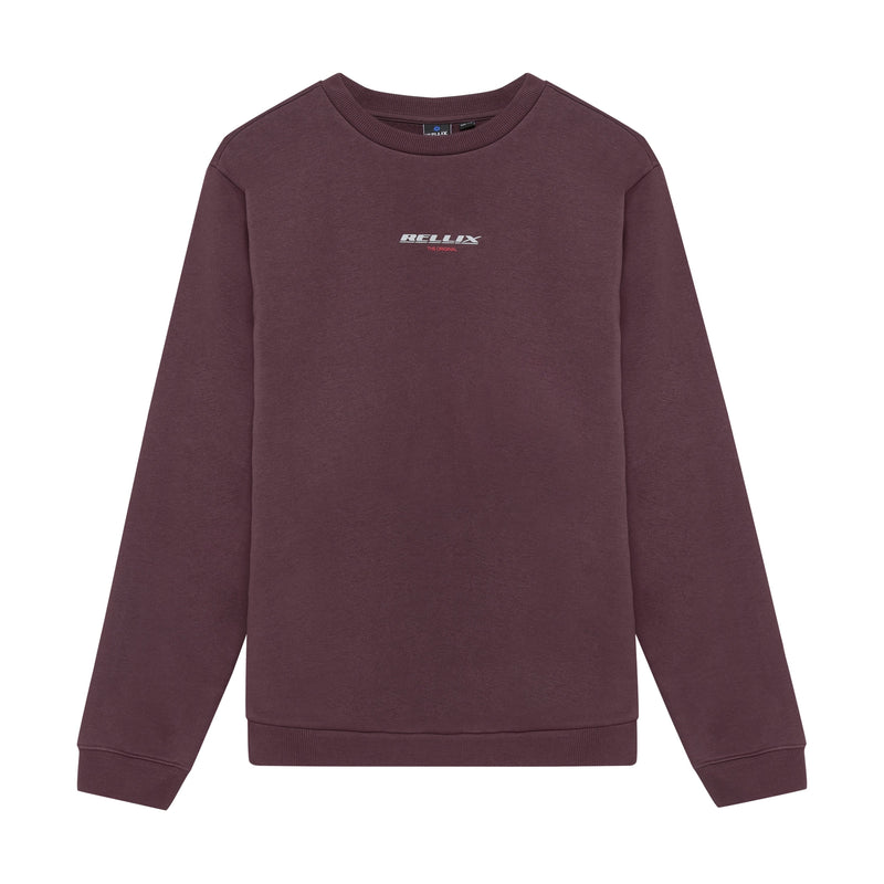 Jongens Sweater Rellix Backprint Brush van Rellix in de kleur Dusty Bordeaux in maat 188.
