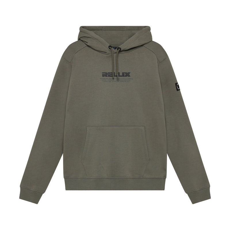 Jongens Hoodie Rellix Chest Brush van Rellix in de kleur Mid Green in maat 188.