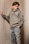 Jongens Hoodie Rellix Chest Brush van Rellix in de kleur Mid Green in maat 188.
