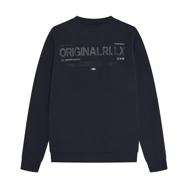 Jongens Loose Fit Sweat Badge Brushed van Rellix in de kleur Navy in maat 188.