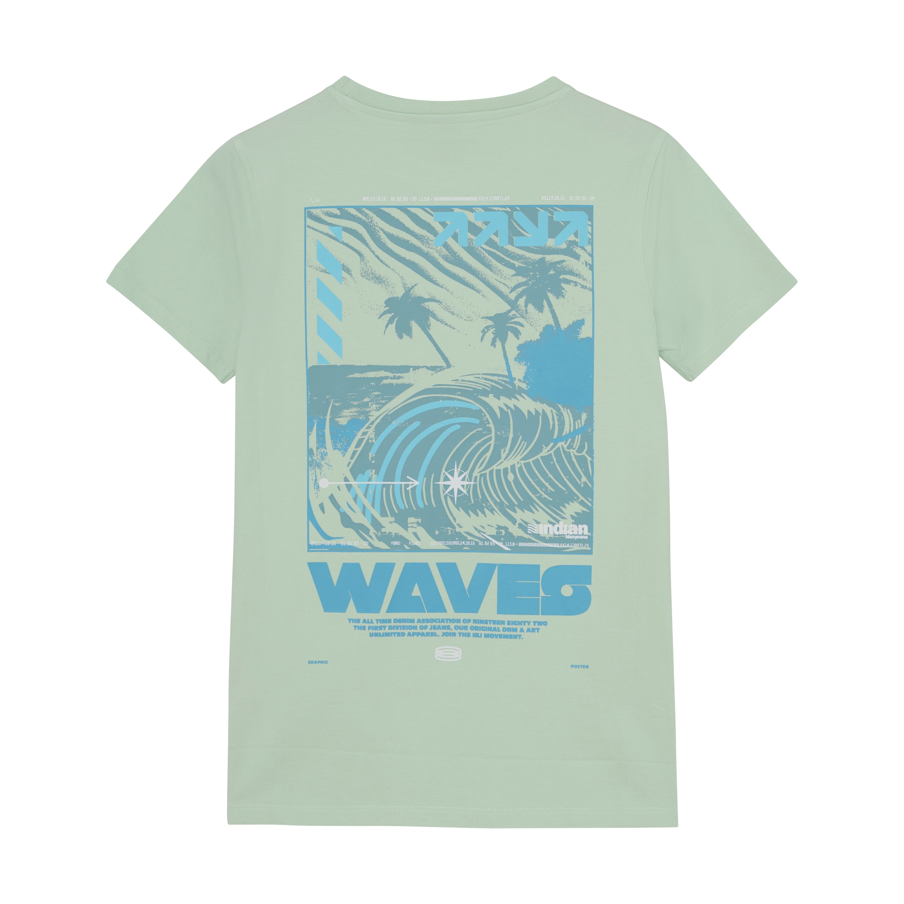 Indian Blue Jeans T-shirt Backprint Wave