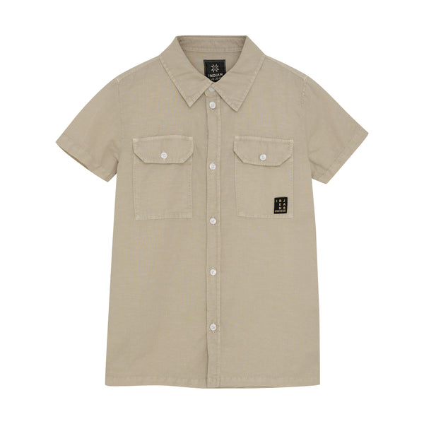 Indian Blue Jeans Shirt Short Sleeve Linen Look