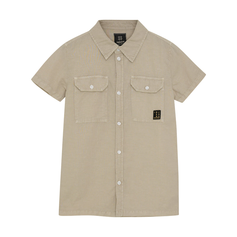 Indian Blue Jeans Shirt Short Sleeve Linen Look
