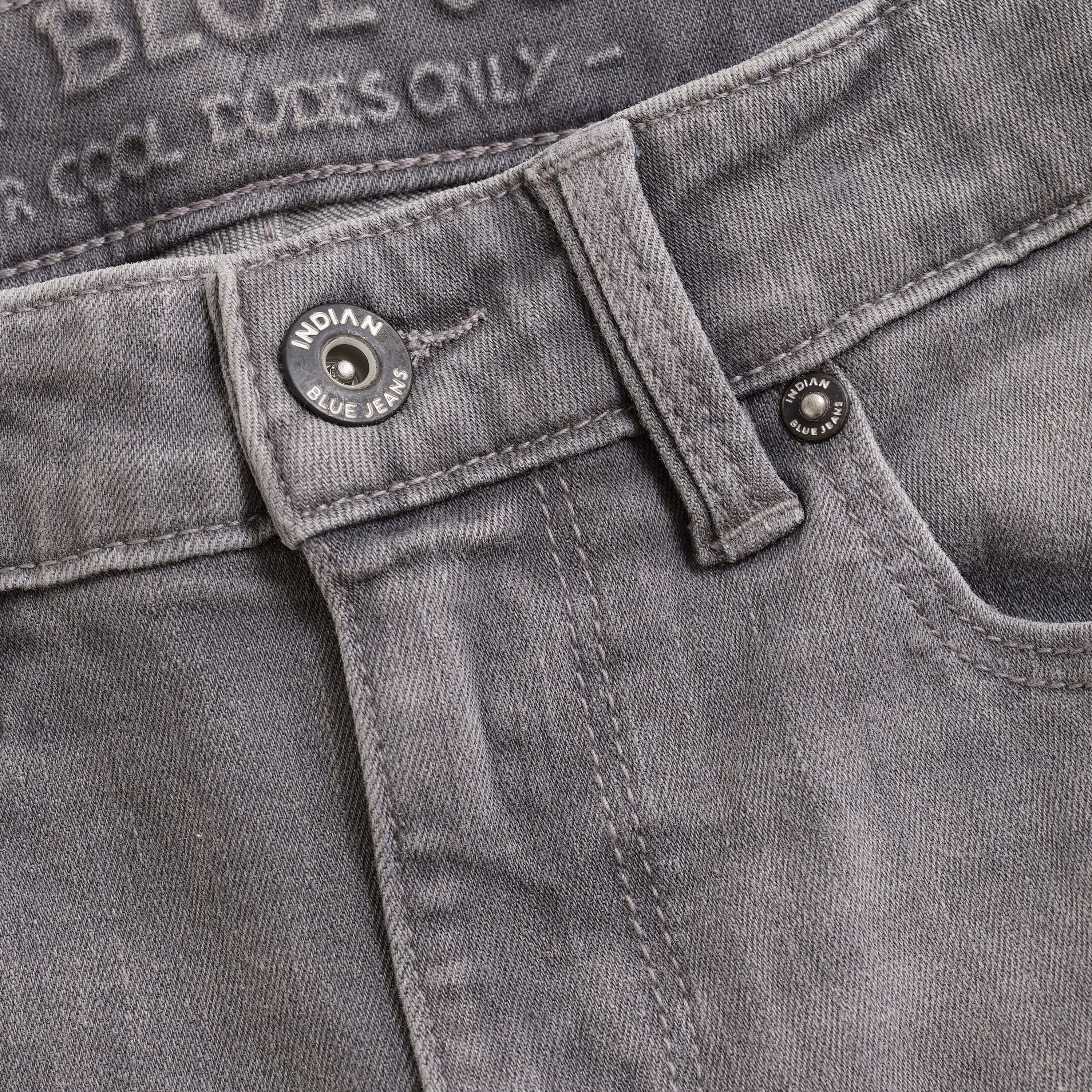 Jongens 2747 Skinny Fit Grey Jeans van Indian Blue Jeans in de kleur Light Grey Denim in maat 176.