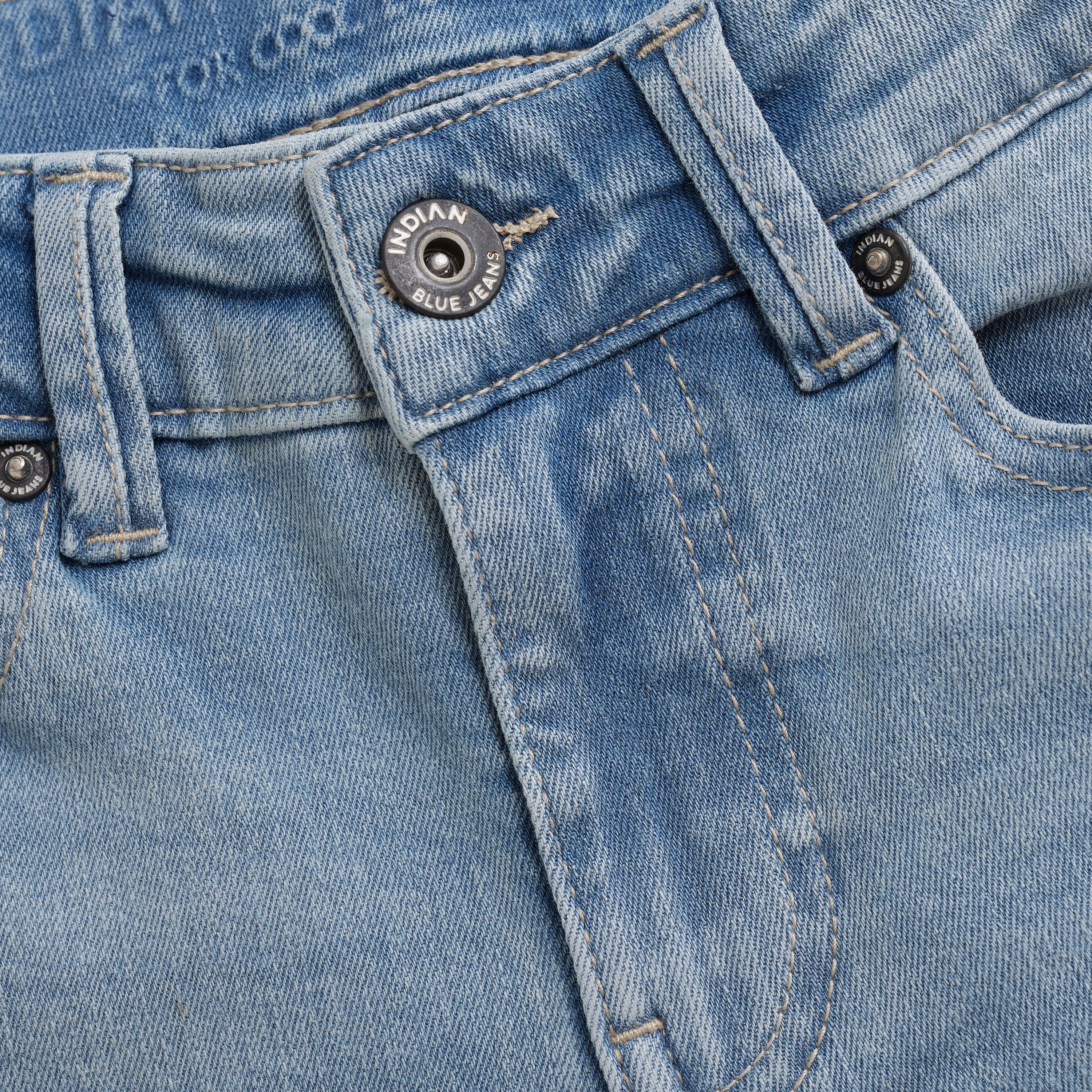 Jongens 2690 Straight Fit Light Jeans van Indian Blue Jeans in de kleur Light Denim Blue in maat 176.