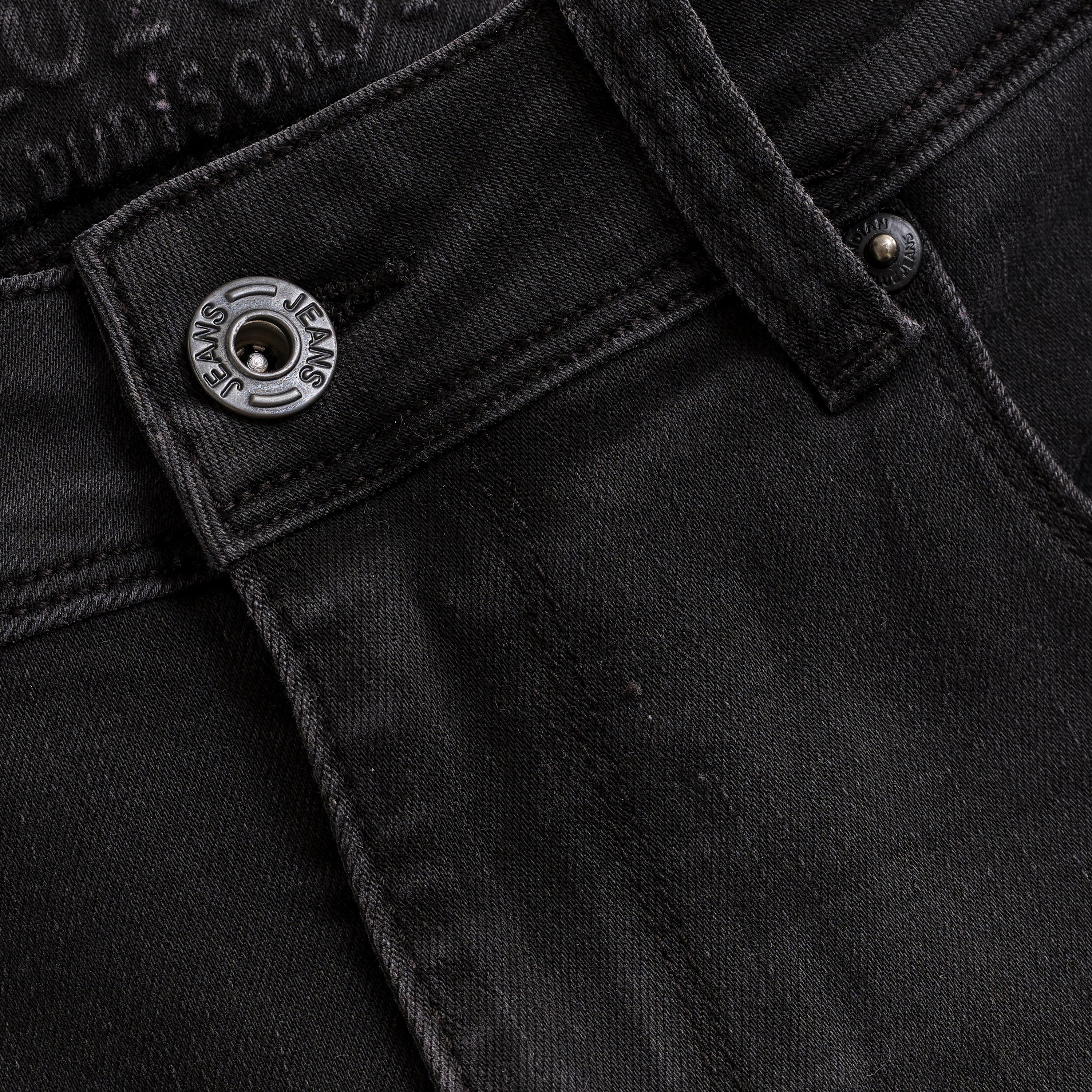 Jongens 2556 Wide Straight Black Jeans van Indian Blue Jeans in de kleur Black Denim in maat 176.