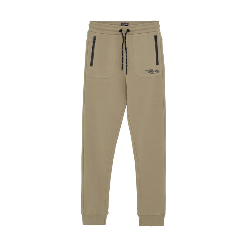 Jongens Jogpant Zip  van Indian Blue Jeans in de kleur Timber Wolf in maat 176.