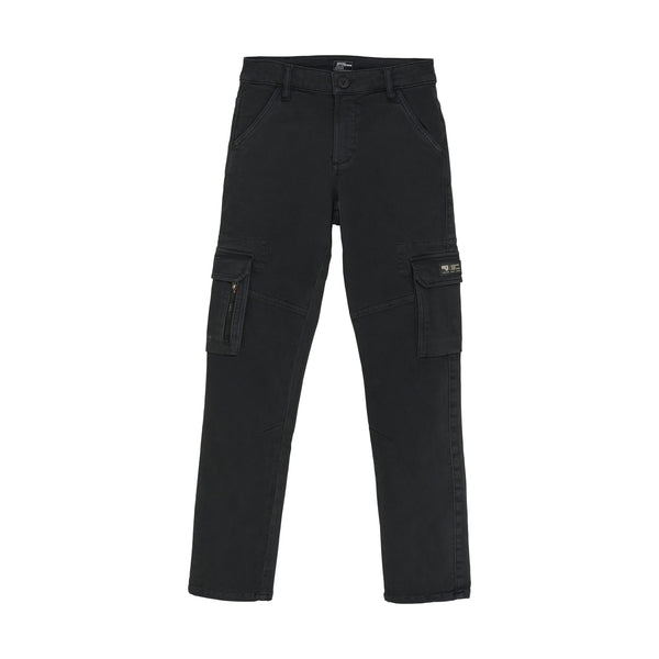 Jongens Cargo Knitted Fancy  van Indian Blue Jeans in de kleur Phantom in maat 176.