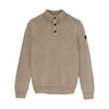 Jongens Knitted Col Buttons Washed van Indian Blue Jeans in de kleur Timber Wolf in maat 176.