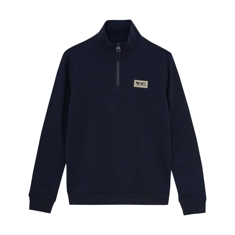 Jongens Zipper Sweat Badge van Indian Blue Jeans in de kleur Night in maat 176.