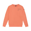 Jongens Sweater Chest Print Brushed van Indian Blue Jeans in de kleur Peach Echo in maat 176.
