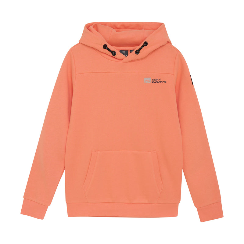 Jongens Hoodie Kangaroo Pocket van Indian Blue Jeans in de kleur Peach Echo in maat 176.