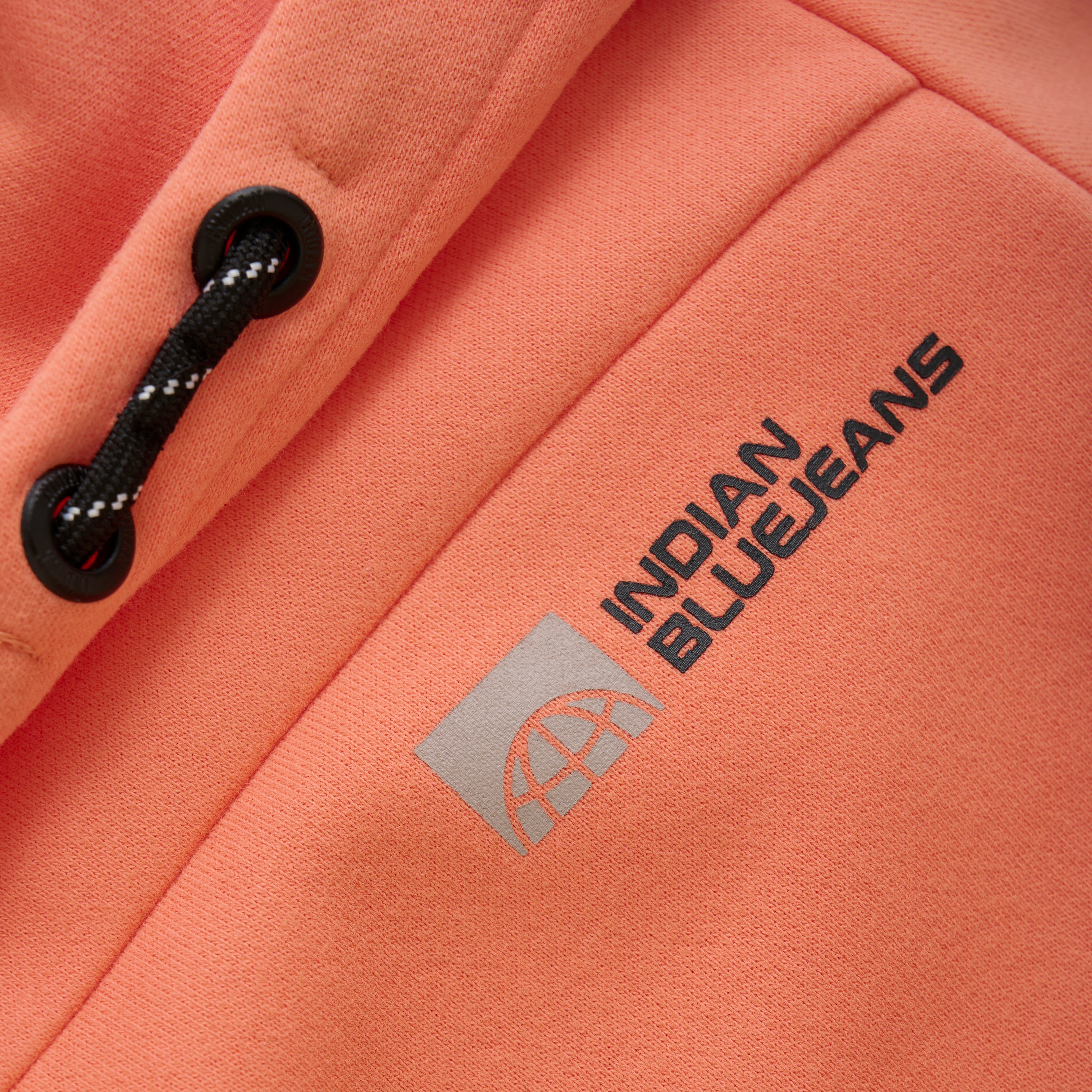 Jongens Hoodie Kangaroo Pocket van Indian Blue Jeans in de kleur Peach Echo in maat 176.