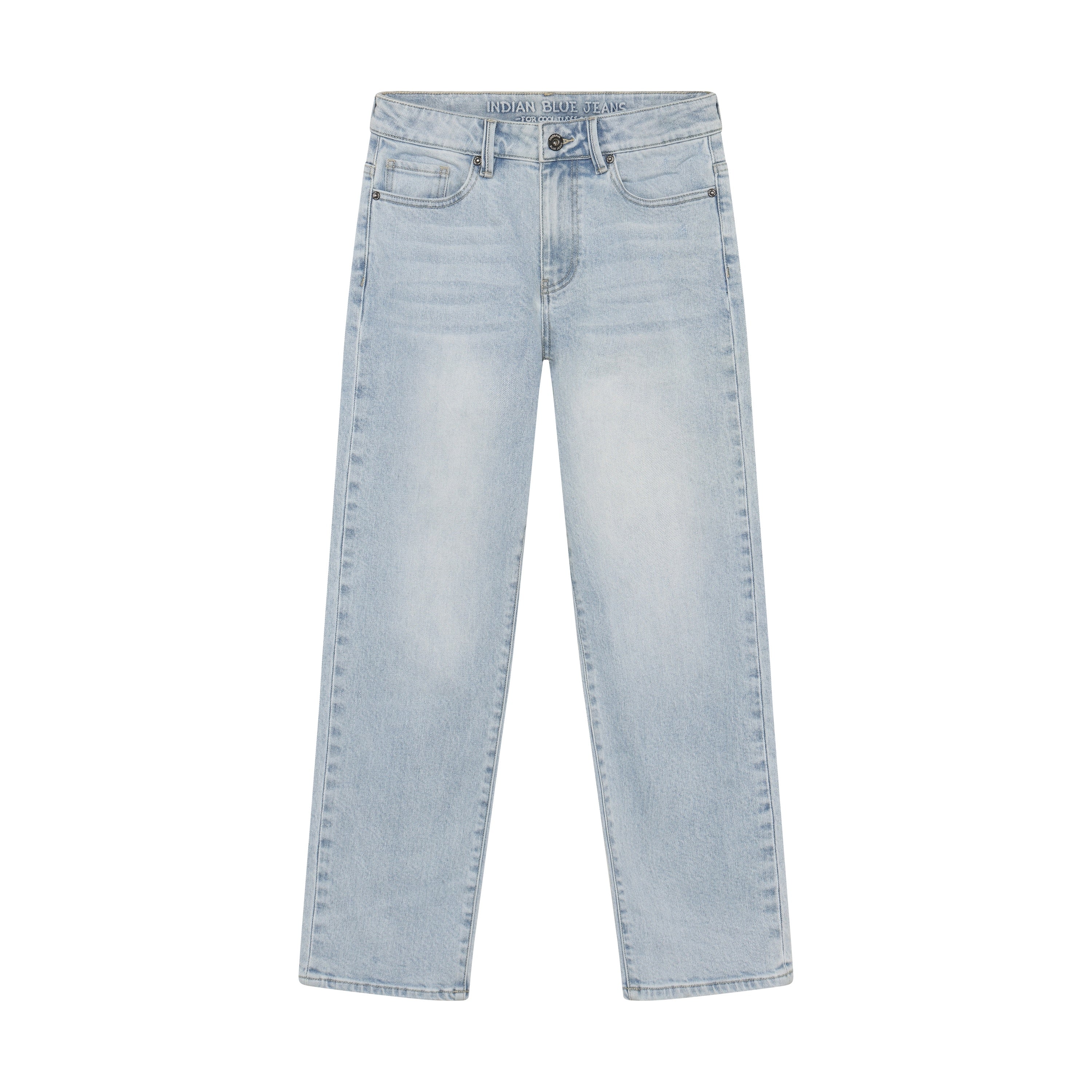 Jongens 2651Wide Loose Light Jeans van Indian Blue Jeans in de kleur Light Denim Blue in maat 176.