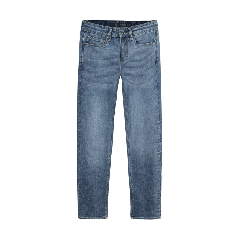 Jongens Straight Fit Blue Jeans van Indian Blue Jeans in de kleur Medium Denim in maat 176.