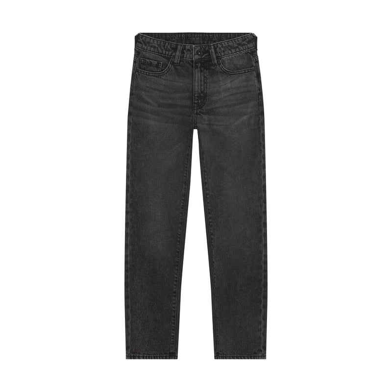 Jongens Wide Loose Fit Black Jeans van Indian Blue Jeans in de kleur Black Denim in maat 176.