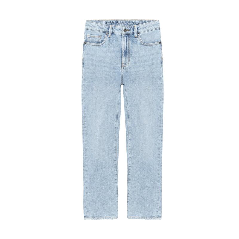 Jongens Wide Loose Fit Blue Jeans van Indian Blue Jeans in de kleur Light Denim Blue in maat 176.