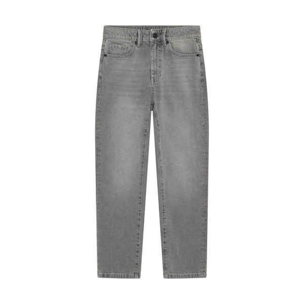 Jongens Baggy Straight Fit Grey Jeans van Indian Blue Jeans in de kleur Used Grey Denim in maat 176.
