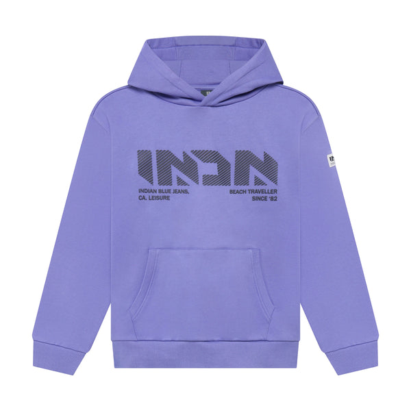 Jongens Loose Fit Hoodie INDN van Indian Blue Jeans in de kleur Bright Purple in maat 176.
