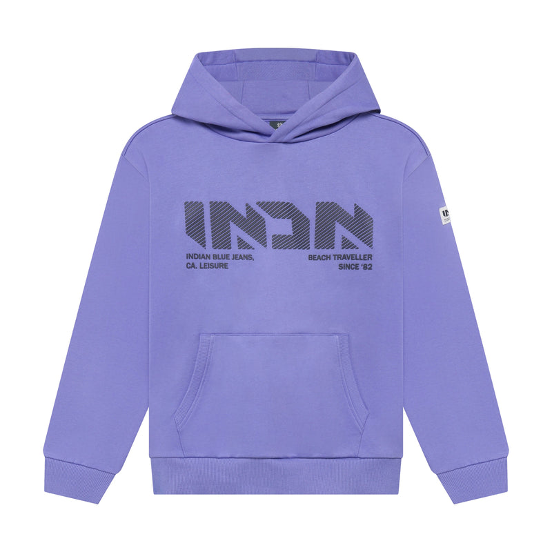 Jongens Loose Fit Hoodie INDN van Indian Blue Jeans in de kleur Bright Purple in maat 176.