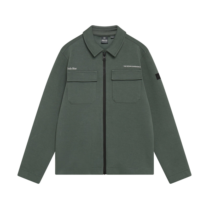 Jongens Shirt Jacket Zip Indian van Indian Blue Jeans in de kleur Dust Army in maat 176.