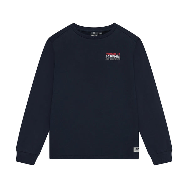 Jongens T-Shirt LS Backprint Indian van Indian Blue Jeans in de kleur Deep Navy in maat 176.