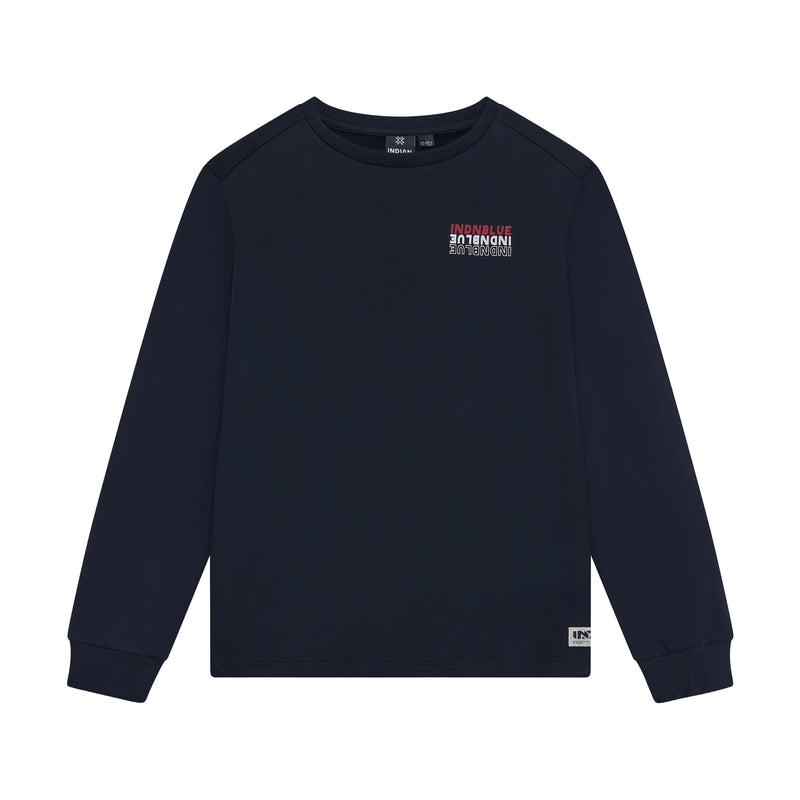 Jongens T-Shirt LS Backprint Indian van Indian Blue Jeans in de kleur Deep Navy in maat 176.
