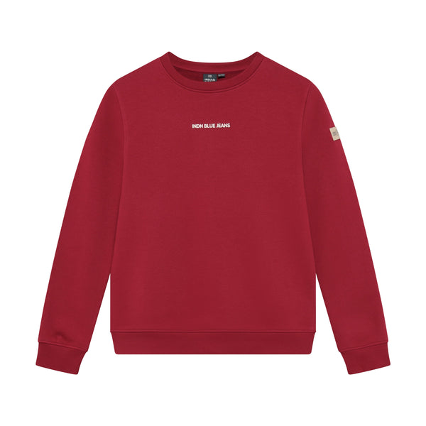 Jongens Sweater IB Chest and Backprint van Indian Blue Jeans in de kleur Soft Bordeaux in maat 176.