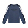 Jongens Sweater Indian Blue Brushed van Indian Blue Jeans in de kleur Washed Mid Blue in maat 176.