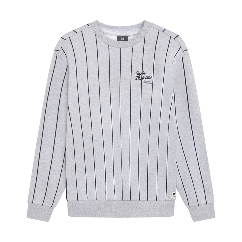 Jongens Loose Fit Sweat Stripe van Indian Blue Jeans in de kleur Fresh Grey Melange in maat 176.
