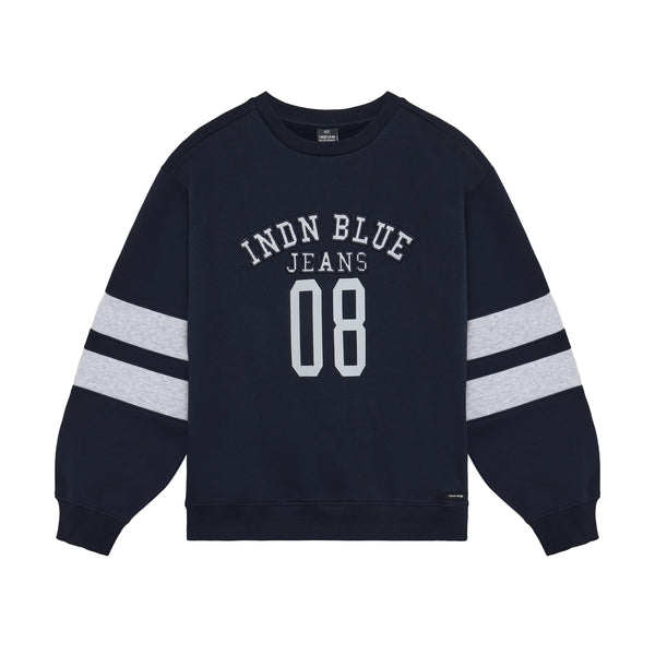 Jongens Loose Fit Sweat College Brush van Indian Blue Jeans in de kleur Deep Navy in maat 176.