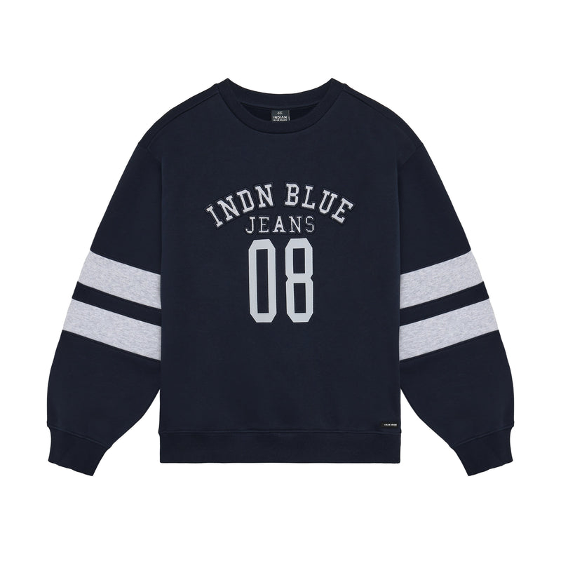 Jongens Loose Fit Sweat College Brush van Indian Blue Jeans in de kleur Deep Navy in maat 176.