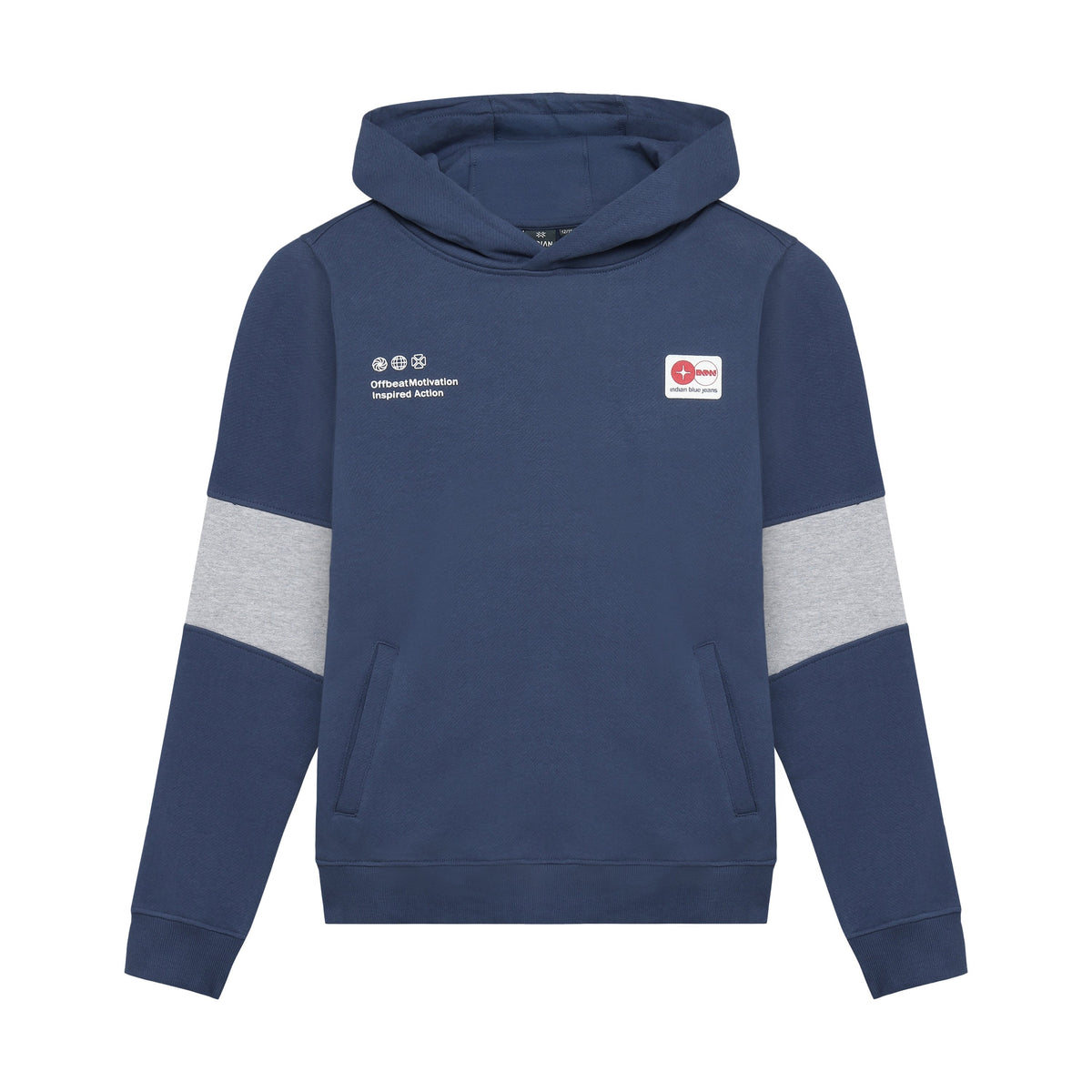 Indian Blue Jeans Hoodie INDN Backprint Brushed
