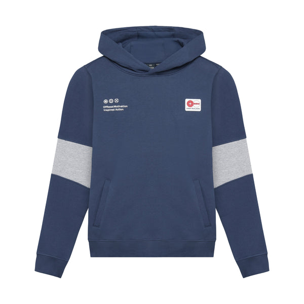Jongens Hoodie INDN Backprint Brushed van Indian Blue Jeans in de kleur Washed Mid Blue in maat 176.