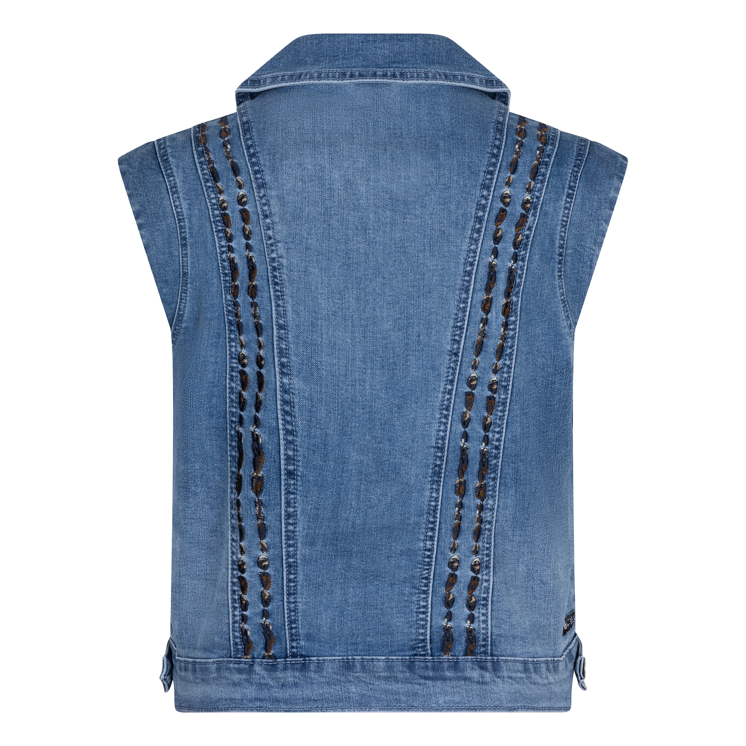 Indian Blue Jeans Denim  Gilet Embroidery