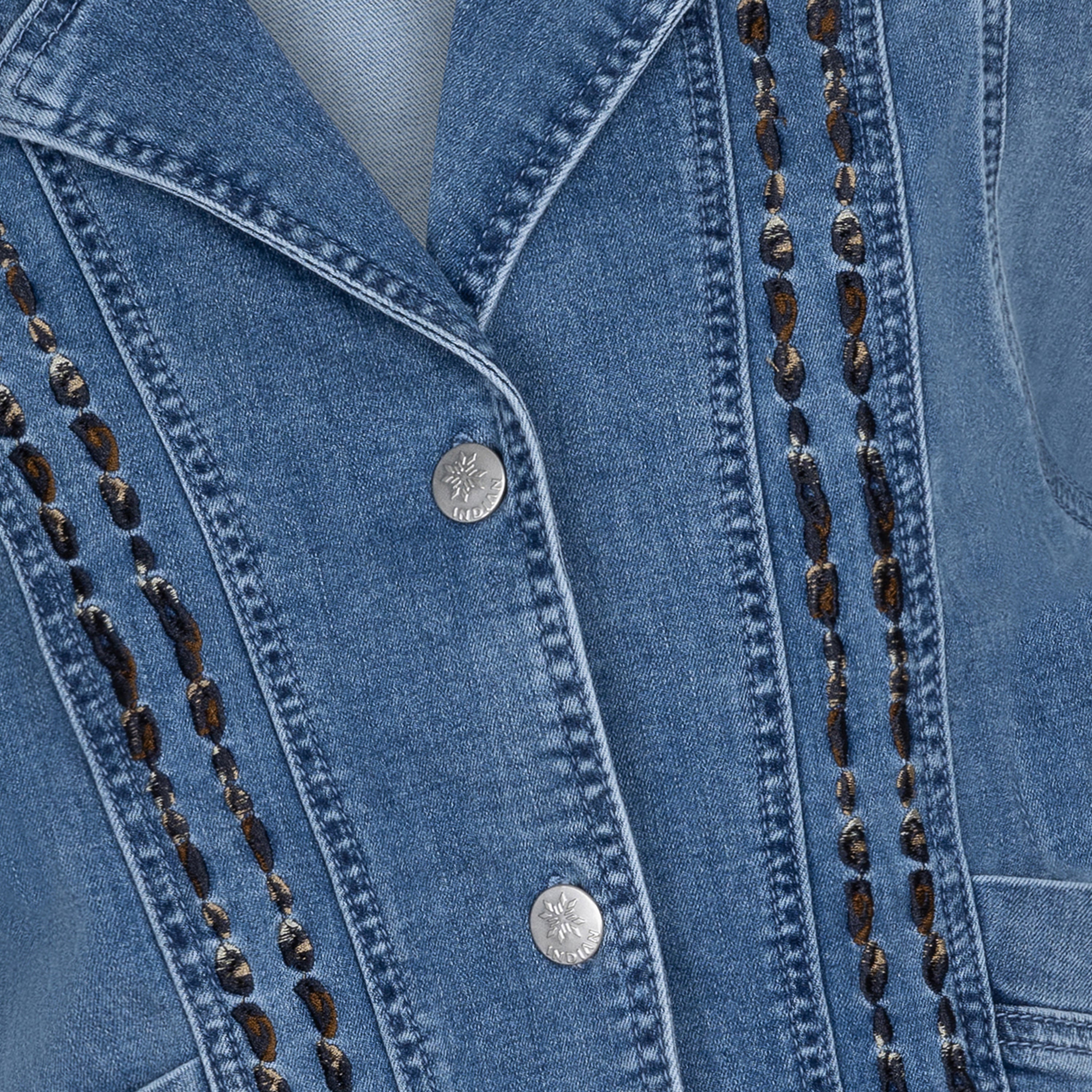 Indian Blue Jeans Denim  Gilet Embroidery