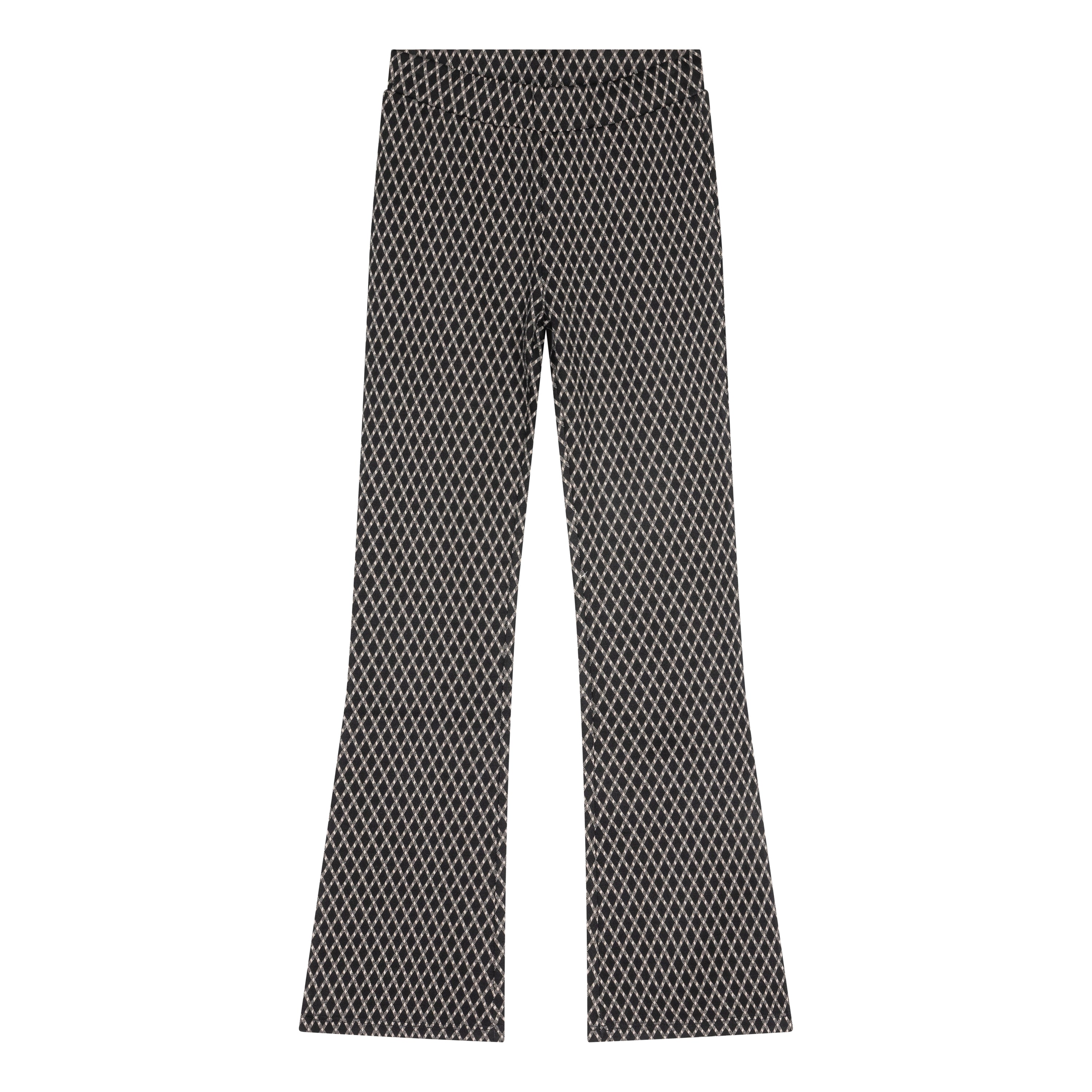 Indian Blue Jeans Flared Pants Diagonal Check