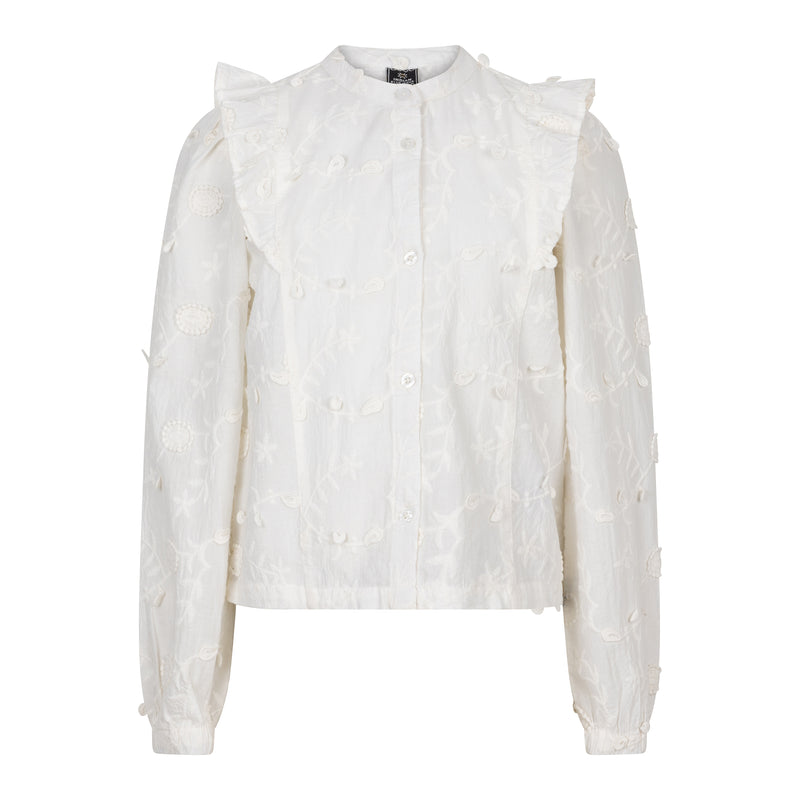 Indian Blue Jeans Flower Ruffle Shirt LS