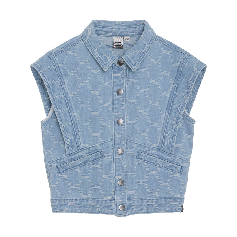 Indian Blue Jeans Sleeveless Fancy Denim Vest