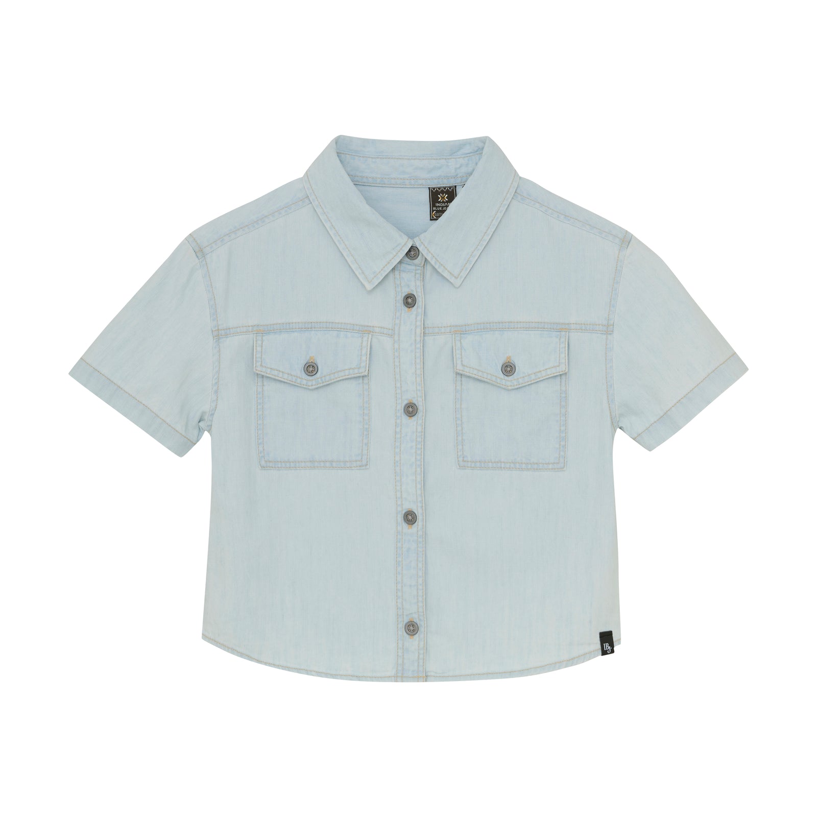 Indian Blue Jeans Bleached Cropped Denim Shirt