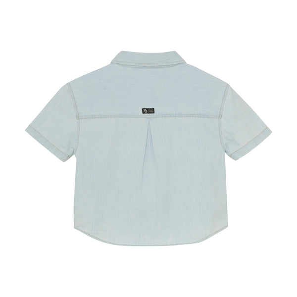 Indian Blue Jeans Bleached Cropped Denim Shirt