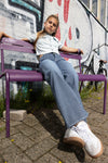 Indian Blue Jeans Bleached Cropped Denim Shirt
