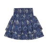 Indian Blue Jeans Skirt Ruffle Leafprint