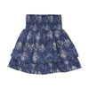 Indian Blue Jeans Skirt Ruffle Leafprint