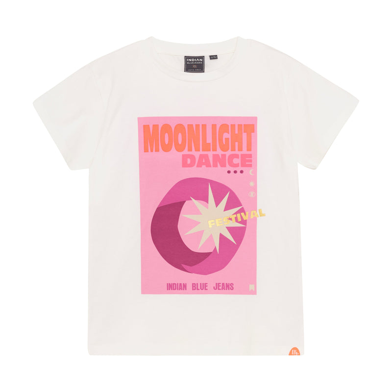 Meisjes T-shirt Moonlight  van Indian Blue Jeans in de kleur Cloud in maat 176.