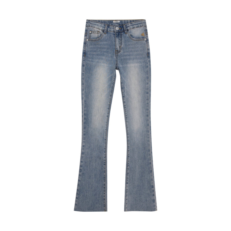 Meisjes Flared Fit Medium Denim  van Indian Blue Jeans in de kleur Medium Denim in maat 176.